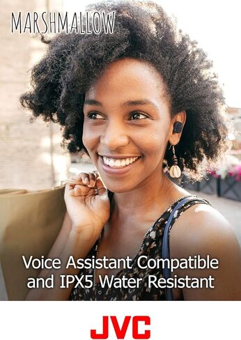 JVC Truly Wireless Earbuds Headphones, Bluetooth 5.0, Water Resistance(Ipx5), Long Battery Life (4+10 Hours), Secure and Comfort Fit with Memory Foam Earpieces - HAA10TH (Misty Gray) in Saudi Arabia