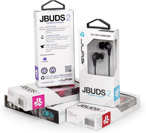 JLab Audio JBuds2 Premium in-Ear Earbuds Guaranteed Fit, Guaranteed for Life - Blue in Saudi Arabia