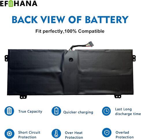 استبدال بطارية الكمبيوتر المحمول EFOHANA L16L4PB1 L16C4PB1 لجهاز ideapad Yoga 720-13IKB 730-13IKB Yoga 730-13IWL Series Notebook 5B10M52738 5B10M52739 L16M4PB1 5B10M52740 7.72V 48Wh 6217mAh 4 خلايا in Saudi Arabia