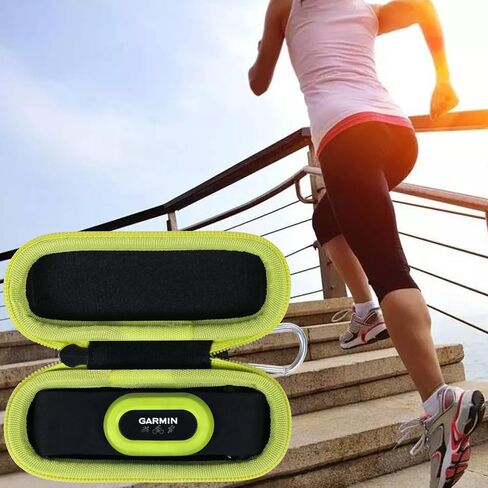 حقيبة حمل صلبة بديلة من Aenllosi متوافقة مع Garmin HRM-Pro Plus، حامل مراقب معدل ضربات القلب بحزام الصدر الممتاز (الجراب فقط) (سحاب أزرق) in Kuwait
