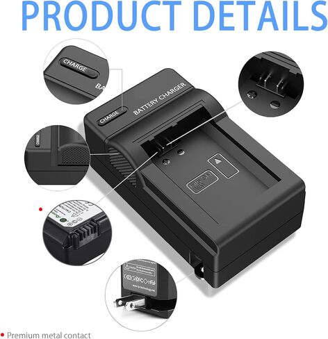 مجموعة شاحن بطارية KWTOUL NP-FW50 متوافقة مع كاميرا Sony Alpha A6500 A6400 A6300 A6000 A7، A7II، A7R، A7RII، A7S، A7SII، A7S2 NEX-3/5/7 Series in Kuwait