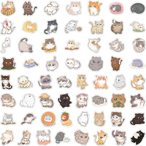 ملصقات انهستكس القطة اللطيفة| 120 عبوة | ملصقات كاواي فينيل مقاومة للماء لأجهزة الكمبيوتر المحمول، ممتص الصدمات، زجاجات المياه، الكمبيوتر، الهاتف، القبعة الصلبة، ملصقات السيارات والشارات للأطفال والمراهقين والبالغين لمكافأة مستلزمات الحفلات in Kuwait