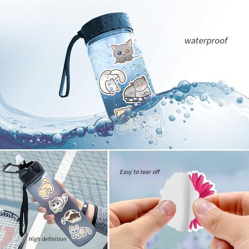 ملصقات انهستكس القطة اللطيفة| 120 عبوة | ملصقات كاواي فينيل مقاومة للماء لأجهزة الكمبيوتر المحمول، ممتص الصدمات، زجاجات المياه، الكمبيوتر، الهاتف، القبعة الصلبة، ملصقات السيارات والشارات للأطفال والمراهقين والبالغين لمكافأة مستلزمات الحفلات in Kuwait