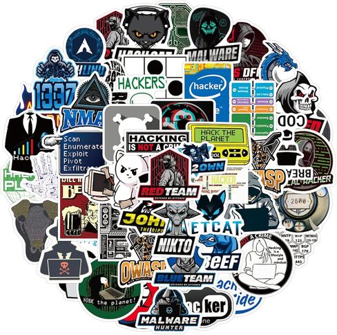 Cool Hacker Computer Stickers for Teen, Developer Laptop Waterproof Vinyl Water Bottle Notebook Car Skateboard Motorcycle Bicycle Luggage Guitar Bike Decal 50pcs Pack in Kuwait