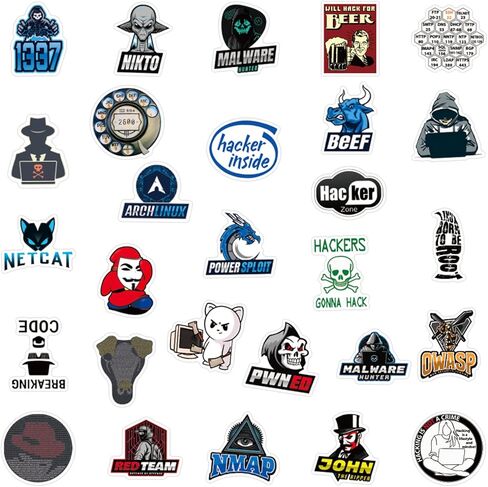 Cool Hacker Computer Stickers for Teen, Developer Laptop Waterproof Vinyl Water Bottle Notebook Car Skateboard Motorcycle Bicycle Luggage Guitar Bike Decal 50pcs Pack in Kuwait