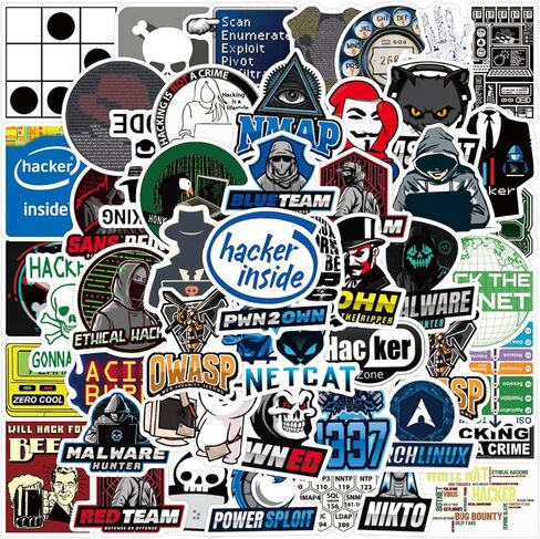 Cool Hacker Computer Stickers for Teen, Developer Laptop Waterproof Vinyl Water Bottle Notebook Car Skateboard Motorcycle Bicycle Luggage Guitar Bike Decal 50pcs Pack in Kuwait