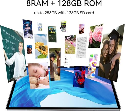 Echoamo Tablet 10 inch Android Tablets, Android 13 Tablet Octa-Core Processor 256GB Storage Tablet Computer, 8GB RAM, 24MP Camera, Long Battery Life 8000mAh (Green) in Kuwait