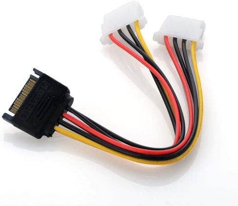 ANRANK SC1504AK SATA 15-Pin ذكر إلى مزدوج موليكس 4-Pin IDE HDD أنثى كابل محول الطاقة in Kuwait