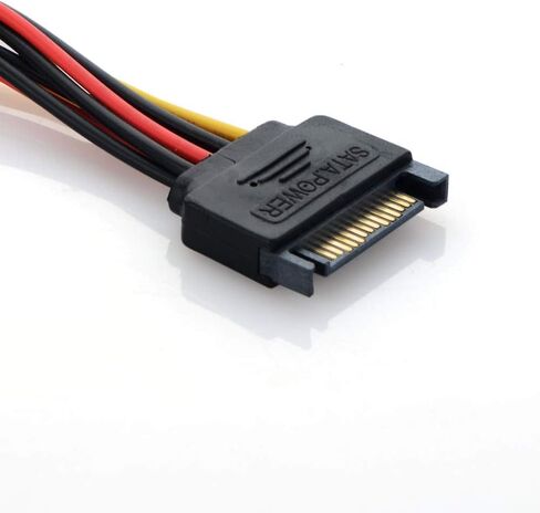 ANRANK SC1504AK SATA 15-Pin ذكر إلى مزدوج موليكس 4-Pin IDE HDD أنثى كابل محول الطاقة in Kuwait