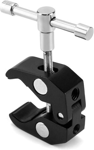 حامل كاميرا QWORK الفائق، مجموعتان من مشبك الكاميرا بمحول ذراع سحري برأس كروي مزدوج مع خيط 1/4 و3/8، حامل طاولة مكتب سياج للشاشة، مصابيح LED/فلاش، ميكروفون، كاميرا DSLR in Kuwait