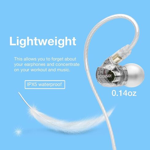 Noise-Isolating Musician's in Ear Monitor, Wired Over Ear Headphones with Microphone,Sport Earbuds for Running,Jogging,Gym,Compatible with iPhone, Cell Phones,Computers (Black) in Saudi Arabia