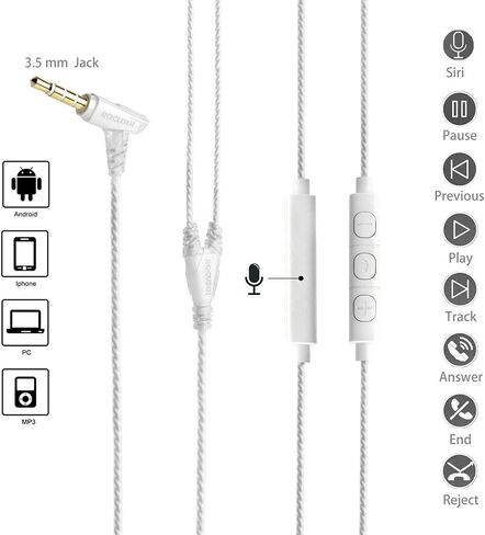 Noise-Isolating Musician's in Ear Monitor, Wired Over Ear Headphones with Microphone,Sport Earbuds for Running,Jogging,Gym,Compatible with iPhone, Cell Phones,Computers (Black) in Saudi Arabia