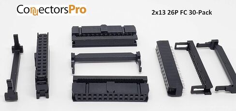 اكسسوارات الكمبيوتر - موصلات Pro 30 حزمة 2X13 26P 2.54 مم مقابس IDC ذات الصفوف المزدوجة لكابل الشريط المسطح، 26 دبوس موصل أنثى FC in Saudi Arabia