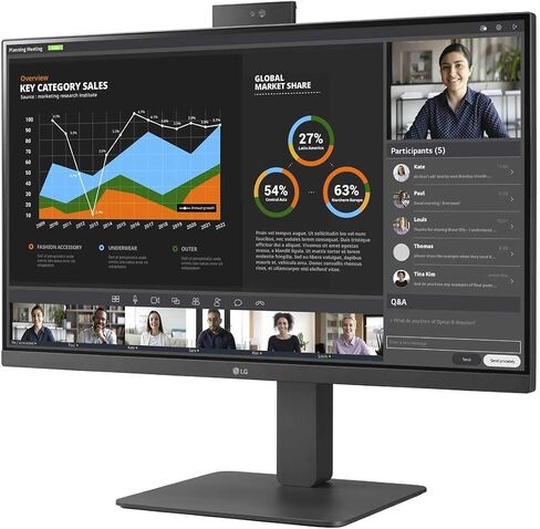شاشات LG 27BR750C-C Full HD IPS مع كاميرا ويب مدمجة عالية الدقة - ضمان لمدة 3 سنوات in Saudi Arabia
