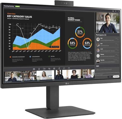 شاشات LG 27BR750C-C Full HD IPS مع كاميرا ويب مدمجة عالية الدقة - ضمان لمدة 3 سنوات in Saudi Arabia