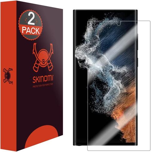 سكنومي شاشة حماية متوافقة مع موبايل سامسونج جالاكسي S23 الترا شبكة الجيل الخامس 5G (عبوتان) شفافة من تيك سكين مصنوعة من البولي يوريثين الحراري مضادة للفقاعات HD in Kuwait
