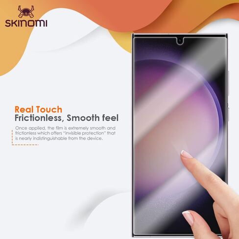 سكنومي شاشة حماية متوافقة مع موبايل سامسونج جالاكسي S23 الترا شبكة الجيل الخامس 5G (عبوتان) شفافة من تيك سكين مصنوعة من البولي يوريثين الحراري مضادة للفقاعات HD in Kuwait