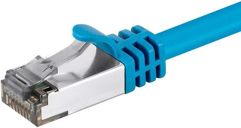 Monoprice Cat8 26AWG S/FTP Ethernet Network Cable - 25 Feet - Blue, 2GHz, 40Gbps, 3dB Headroom, Pure Bare Copper, PVC - Entegrade Series in Kuwait