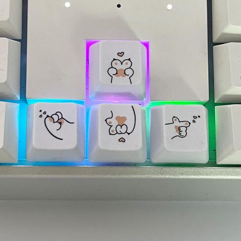 بريلا اغطية مفاتيح لطيفة للكيبورد الميكانيكية - ارتفاع R1 - مادة ABS - 4 قطع اغطية بديلة لمفاتيح الاسهم وجميع مفاتيح ار 1 بتصميم مخالب القطط مع اداة سحب اغطية مفاتيح مجانية in Kuwait