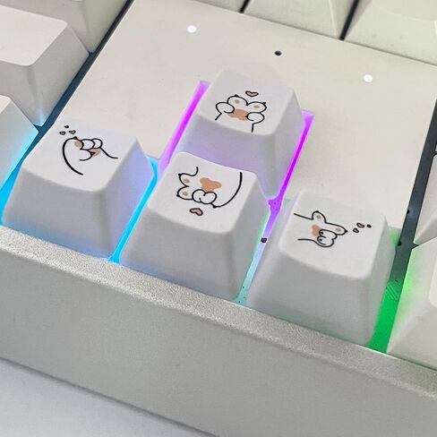 بريلا اغطية مفاتيح لطيفة للكيبورد الميكانيكية - ارتفاع R1 - مادة ABS - 4 قطع اغطية بديلة لمفاتيح الاسهم وجميع مفاتيح ار 1 بتصميم مخالب القطط مع اداة سحب اغطية مفاتيح مجانية in Kuwait