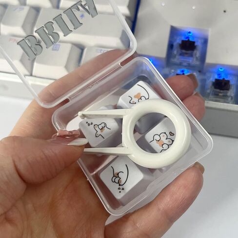 بريلا اغطية مفاتيح لطيفة للكيبورد الميكانيكية - ارتفاع R1 - مادة ABS - 4 قطع اغطية بديلة لمفاتيح الاسهم وجميع مفاتيح ار 1 بتصميم مخالب القطط مع اداة سحب اغطية مفاتيح مجانية in Kuwait