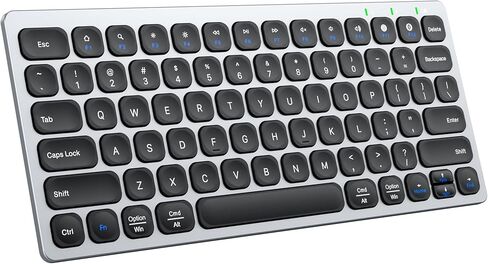 لوحة مفاتيح لاسلكية SMISEACOW Kwumsy KS01، اتصال لاسلكي مع بلوتوث و2.4 جيجا USB، مدخل هادئ وتصميم محمول، متوافق مع Windows/Mac OS/Android/iOS والعمل مع أجهزة متعددة in Kuwait