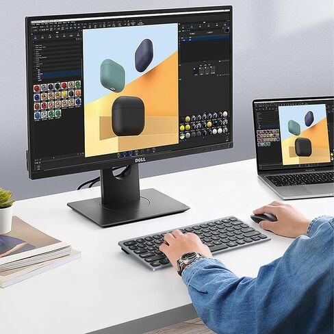 لوحة مفاتيح لاسلكية SMISEACOW Kwumsy KS01، اتصال لاسلكي مع بلوتوث و2.4 جيجا USB، مدخل هادئ وتصميم محمول، متوافق مع Windows/Mac OS/Android/iOS والعمل مع أجهزة متعددة in Kuwait