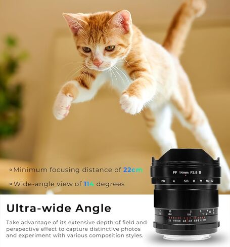 عدسة يدوية بزاوية عريضة للغاية مقاس 14 مم F2.8 II من Pergear، متوافقة مع كاميرات Canon ذات الإطار الكامل EOS-R بدون مرآة EOS R RP R5 R6 R7 in Kuwait