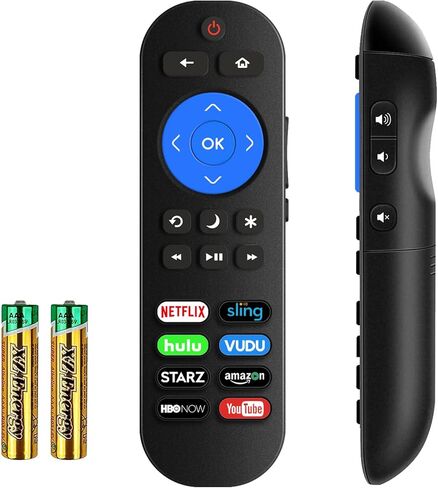 جهاز التحكم عن بعد للتلفزيون العالمي لتلفزيون Roku، لجهاز TCL Hisense Onn Sanyo Philips Sharp JVC Hitachi Element Roku TV Remote، جهاز التحكم عن بعد للتلفزيون مع Netflix Sling Hulu Vudu Starz Amazon HBONOW YouTube Buttons مع البطاريات in Kuwait