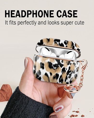 ZEKICE Airpod Pro 2 Case Cute Airpod Pro 2nd Generation Cover Protective Shockproof Hard Cover Shell with Rose Gold Keychain Buds Case for Girl Women Men (Luxury Kawaii Doodle Dog) in Saudi Arabia