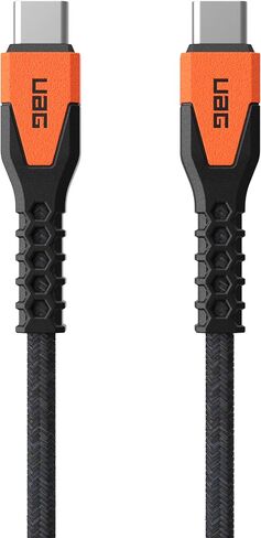 UAG SRGE USB-C to USB-C Cable, 60W Fast Charging Cable, Black/Orange in Saudi Arabia