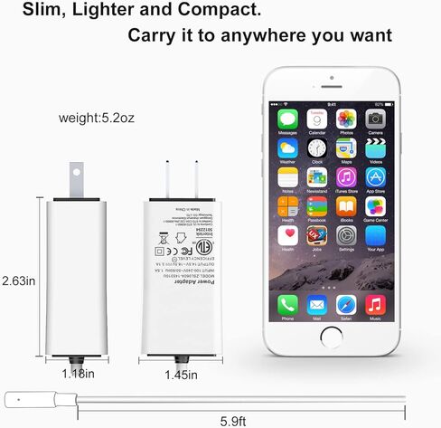 شاحن بديل صغير بقدرة 45 وات متوافق مع جهاز Mac Book Air 11 مقاس 13 بوصة (أواخر 2008 إلى منتصف 2011) موصل مغناطيسي من الجيل الأول على شكل L A1374 A1244 A1370 A1369 A1377 A1237 A1304 محول طاقة تيار متردد in Kuwait