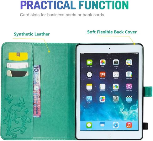 حافظة Dteck لجهاز iPad الجيل السادس/الخامس 2018/2017، حافظة iPad Air 2/1 2014/2013 (9.7 بوصة)، غطاء جلدي لطيف مغناطيسي ذكي مع تنبيه تلقائي للنوم/حامل قابل للتعديل/حامل بطاقة (Smile Unicorn) in Kuwait