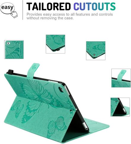 حافظة Dteck لجهاز iPad الجيل السادس/الخامس 2018/2017، حافظة iPad Air 2/1 2014/2013 (9.7 بوصة)، غطاء جلدي لطيف مغناطيسي ذكي مع تنبيه تلقائي للنوم/حامل قابل للتعديل/حامل بطاقة (Smile Unicorn) in Kuwait