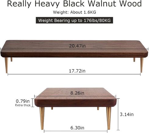 CRAFT KITTIES Wood Riser Monitor Stand with USB Ports Computer Stand w/Slot for Tablet & Cellphone Computer Riser w/Big Storage, Dual Monitor Riser for PC, Computer, Laptop, Printer in Kuwait