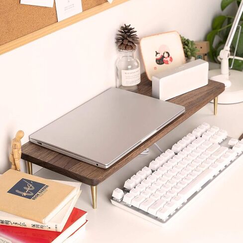 CRAFT KITTIES Wood Riser Monitor Stand with USB Ports Computer Stand w/Slot for Tablet & Cellphone Computer Riser w/Big Storage, Dual Monitor Riser for PC, Computer, Laptop, Printer in Kuwait