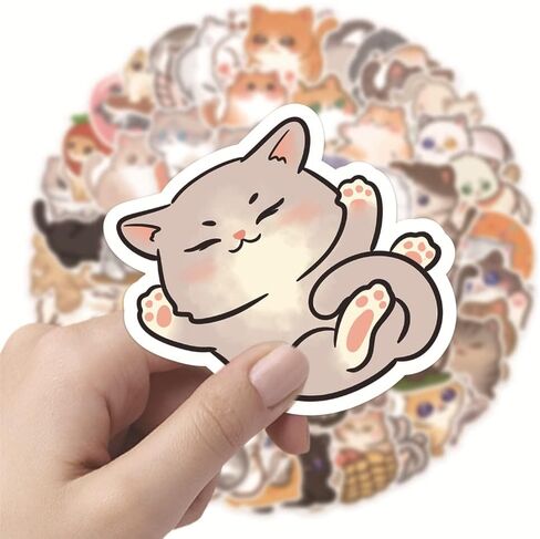 220Pcs Cat Stickers,Cute Cat Stickers for Kids Teens Girls,Vinyl Waterproof Kawaii Cat Stickers for Water Bottles Laptop,Bumper,Skateboard,Computer,Bicycle,Phone,Birthday Party in Kuwait