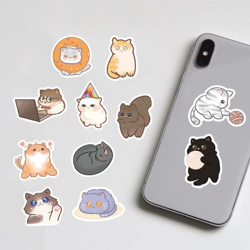 220Pcs Cat Stickers,Cute Cat Stickers for Kids Teens Girls,Vinyl Waterproof Kawaii Cat Stickers for Water Bottles Laptop,Bumper,Skateboard,Computer,Bicycle,Phone,Birthday Party in Kuwait