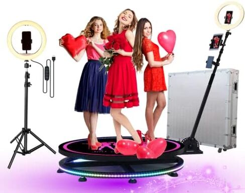 KRICIKR 360 Photo Booth Machine for Parties, Best 360 Photo Booth with Software and Custom Logo,360 Camera Booth Machine to Capture Slow Motion Video and Share to Social Media, 31.6"+Flight Case in Saudi Arabia