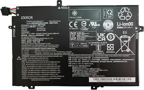 IZKROR L17C3P52 45Wh 4120mAh Battery Replacement for Lenovo ThinkPad L480 L490 L580 L590 L14 L15 L14 Gen 2 L15 Gen 2 Series SB10K97613 01AV466 SB10T83140 5B10W13897 L17L3P52 L17M3P53 L17M3P54 11.1V in Saudi Arabia