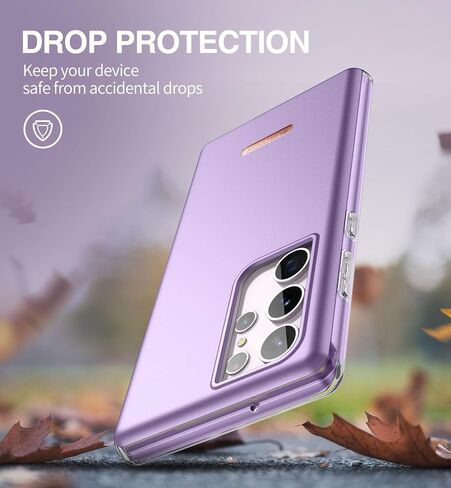 SURITCH for Samsung Galaxy S23 Ultra Case, [Built-in Screen Protector] [Dual-Layer Protection ] Full Protection Shockproof Rugged Bumper Phone Cover for Samsung S23 Ultra 6.8 Inch - Pure Purple in Kuwait