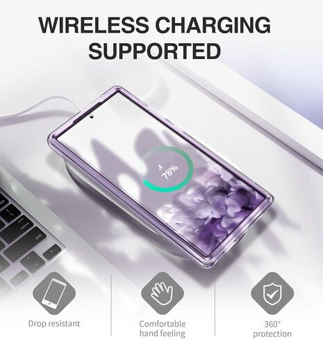 SURITCH for Samsung Galaxy S23 Ultra Case, [Built-in Screen Protector] [Dual-Layer Protection ] Full Protection Shockproof Rugged Bumper Phone Cover for Samsung S23 Ultra 6.8 Inch - Pure Purple in Kuwait