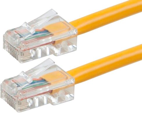 Monoprice Cat6 Ethernet Patch Cable - 5 Feet - Yellow, RJ45, Stranded, 550Mhz, UTP, Pure Bare Copper Wire, 24AWG - Zeroboot Series in Kuwait