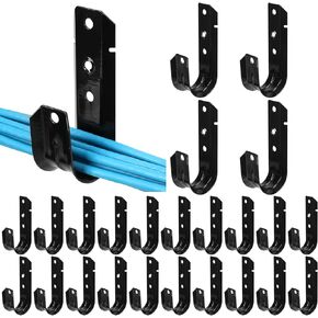 Zonon Black Cable Support J Hook J Hooks for Hanging Heavy Duty Metal J Hook for Cable and Wire Management Galvanized Steel (1-5/16 Inch)