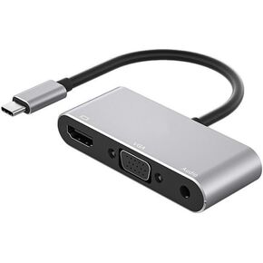 بديل Suckoo USBC إلى HDMI VGA 3.5 مقسم توصيل الصوت 1 في 2 خارج متوافق مع الكمبيوتر المحمول Mac TYPEC خارجي HDMI VGA TV مراقب كابل محول محور 1920@1080P in Saudi Arabia
