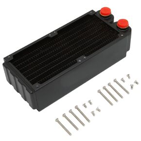 80mm Water Cooling Radiator, Double Layers 8 Pipes G1/4 Thread Double Fans Water Cooler with Screws for Computer, Small Servers, Drones, etc in Saudi Arabia