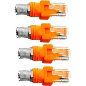 WINBOB 2Pcs F Female to RJ45 Male Coaxial Barrel Coupler Adapter Ethernet Adapter Connector Coax Straight Connector in Kuwait