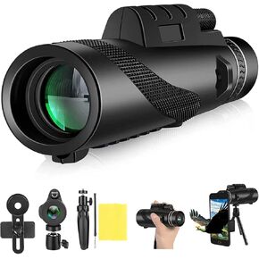80x100 HD Monocular Telescope High Powered Monocular for Adults with Smartphone Adapter Monocular Scope for Stargazing Hiking Wildlife Watching in Saudi Arabia