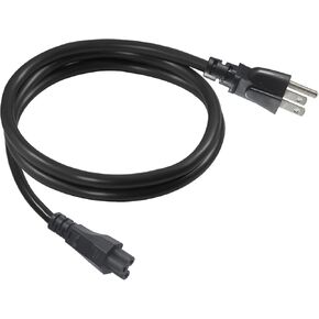 سلك طاقة تيار متردد عالمي بثلاث فتحات - كابل طاقة بديل بطول 6 أقدام و3 شقوق للكمبيوتر المحمول، موصل NEMA 5-15P إلى IEC C5، مقياس SJT 18، أسود in Kuwait
