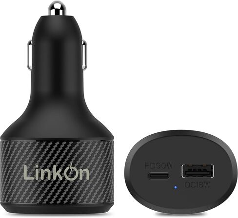 شاحن سيارة LinkOn 63 واط مع 45 واط USB-C PD3.0 PPS و18 واط USB-A QC3.0 متوافق مع MacBook Air Chromebook iPhone Xs/Max/XR/X/8 iPad Pro/Air 2/Mini، Samsung Galaxy S9/S10/ S20 بكسل نيكزس هواوي in Kuwait